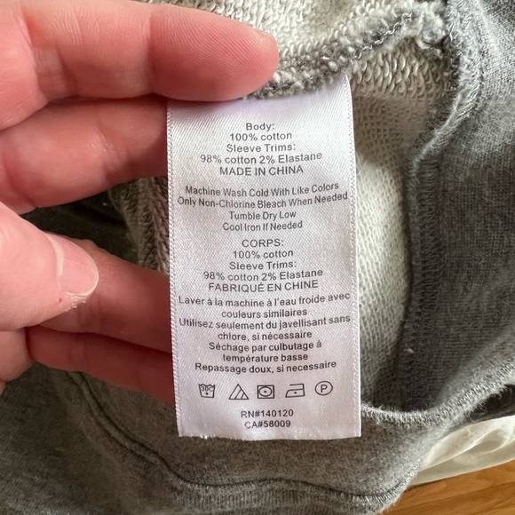 Stella and Dot exaggerated puff sleeve sweatshirt - heather grey - Picture 5 of 9